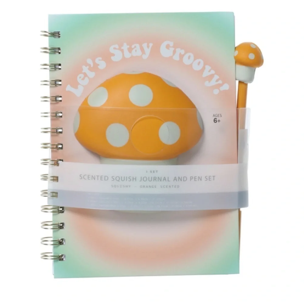3D Mushroom Journal & Pen Set, 6in x 8.3in, NWT
